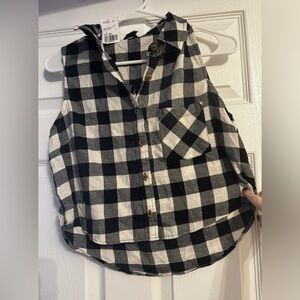 Flannel sleeveless top